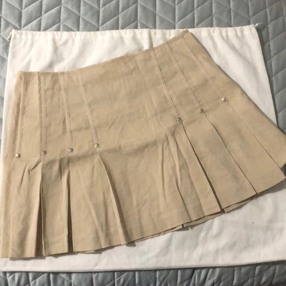 Eli Tahari Pleated linen skirt